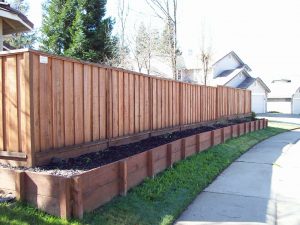 Board on Board with Exterior retaining wall